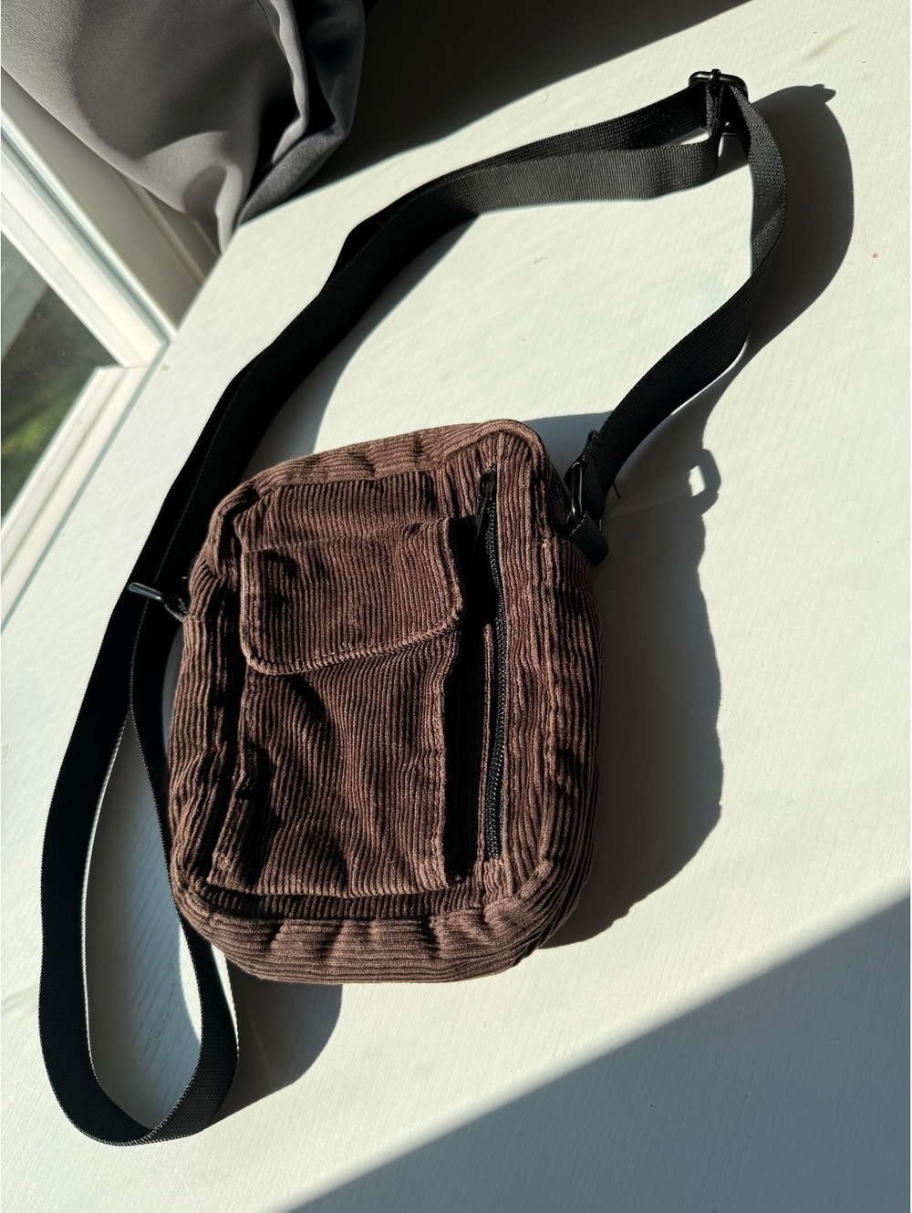Urban Outfitters Brown Corduroy Crossbody Bag Y2K Utility Shoulder Bag